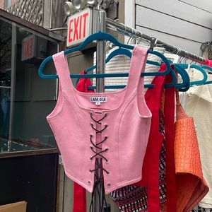 I Am Gia Baby Pink Corset Top